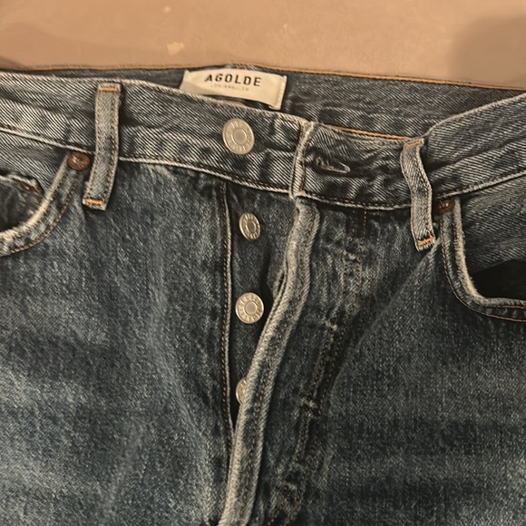 Agolde Riley High Rise Straight Crop 27 in frequency color - Picture 6 of 8